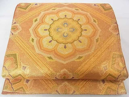 平和屋着物◎佐賀錦 六通柄袋帯 正倉院花文 金糸 逸品 DAAE9732ar