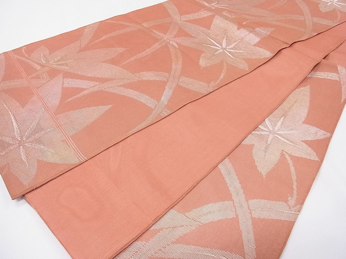 平和屋着物■夏物 六通柄袋帯 芝草楓文 金糸 逸品 CAAG0559fb