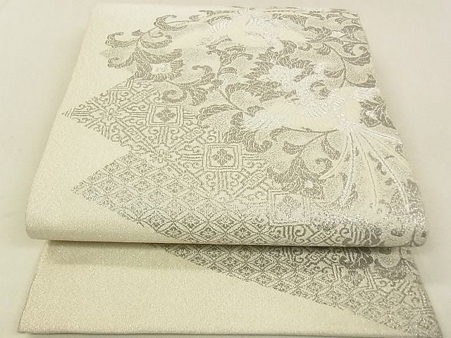 平和屋着物◎つづれ 六通太鼓柄袋帯 鳳凰花文 プラチナ箔 逸品 DAAG5635tw