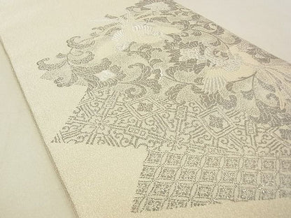 平和屋着物◎つづれ 六通太鼓柄袋帯 鳳凰花文 プラチナ箔 逸品 DAAG5635tw