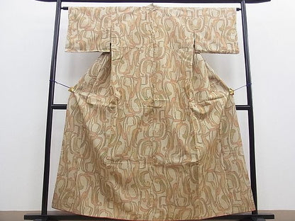 平和屋着物■上質なお召 抽象文 逸品 BAAH5473gt