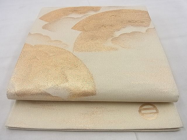平和屋着物◎太鼓柄袋帯 綴れ 地紙重ね 金糸 逸品 BAAH3219ph
