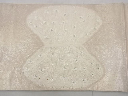 平和屋着物◎太鼓柄袋帯 唐織 孔雀 金銀糸 逸品 BAAH3204ph