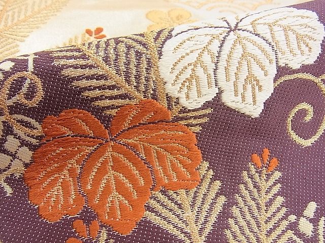 平和屋着物◎六通柄袋帯 唐織 松竹梅 桐菱文 金糸 逸品 BAAH3233ph