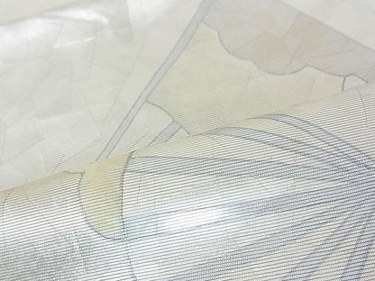 平和屋着物■六通太鼓柄袋帯 螺鈿箔 雲取り扇文 銀糸 逸品 DAAF8825sa