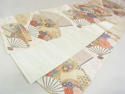 平和屋着物■六通柄袋帯 唐織 扇面鳳凰花車文 金糸 逸品 DAAF8975sa