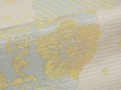 期間限定セール40％off■極上　夏物　西陣　川島織物　六通柄　本袋帯　立波七宝花文　金糸　逸品　CZAA0696s4