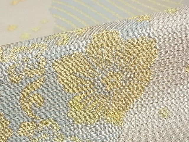 期間限定セール40％off■極上　夏物　西陣　川島織物　六通柄　本袋帯　立波七宝花文　金糸　逸品　CZAA0696s4