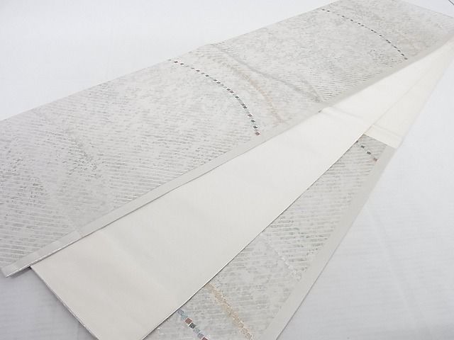 平和屋着物◎六通柄袋帯 幾何学文様 本うるし箔金 正絹 逸品 AAAJ7095Apf