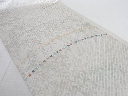 平和屋着物◎六通柄袋帯 幾何学文様 本うるし箔金 正絹 逸品 AAAJ7095Apf
