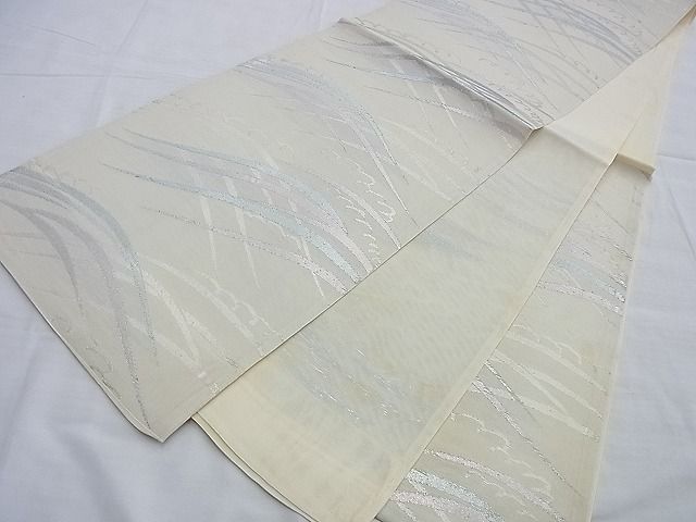 平和屋着物■夏物 六通柄袋帯 立波文 銀糸 逸品 BAAG8867du