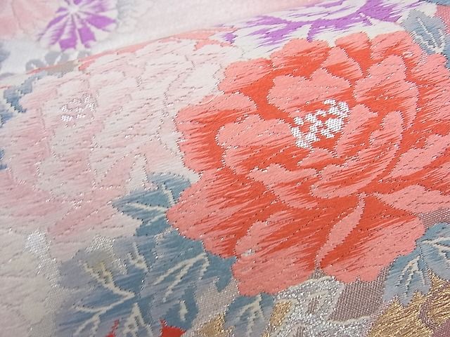 平和屋着物◎六通柄袋帯 唐織 花車文様 金銀糸 逸品 BAAG8907du