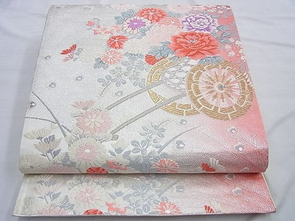 平和屋着物◎六通柄袋帯 唐織 花車文様 金銀糸 逸品 BAAG8907du