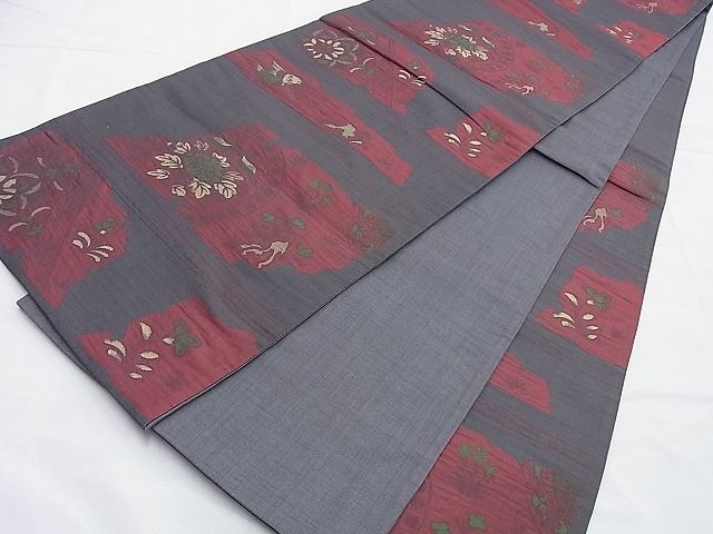 平和屋着物◎六通柄袋帯 ふくれ織 更紗花鳥文 逸品 BAAG8921du