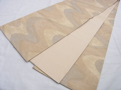 平和屋着物◎全通柄袋帯 砂子綴れ 流水文様 金糸 逸品 BAAG8944du