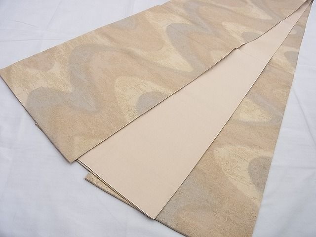 平和屋着物◎全通柄袋帯 砂子綴れ 流水文様 金糸 逸品 BAAG8944du