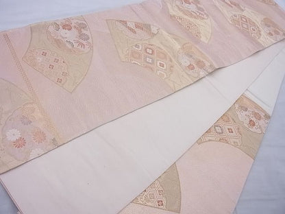 平和屋着物◎六通柄袋帯 地紙雪輪花文 金糸 逸品 BAAH6029cm