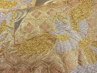 平和屋着物◎佐賀錦 六通柄袋帯 鳳凰有職花文 金糸 逸品 BAAH6041cm