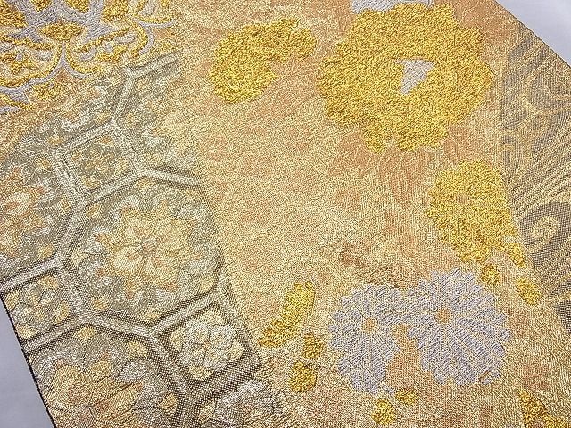 平和屋着物◎佐賀錦 六通柄袋帯 鳳凰有職花文 金糸 逸品 BAAH6041cm