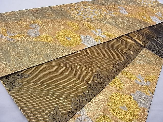 平和屋着物◎佐賀錦 六通柄袋帯 鳳凰有職花文 金糸 逸品 BAAH6041cm