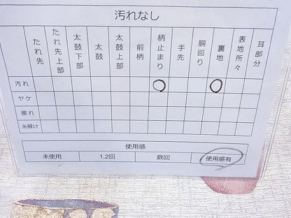 平和屋着物◎六通太鼓柄袋帯 清水六兵衛 名陶文様 金糸 逸品 BAAH6050cm