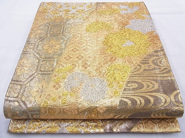 平和屋着物◎佐賀錦 六通柄袋帯 鳳凰有職花文 金糸 逸品 BAAH6041cm