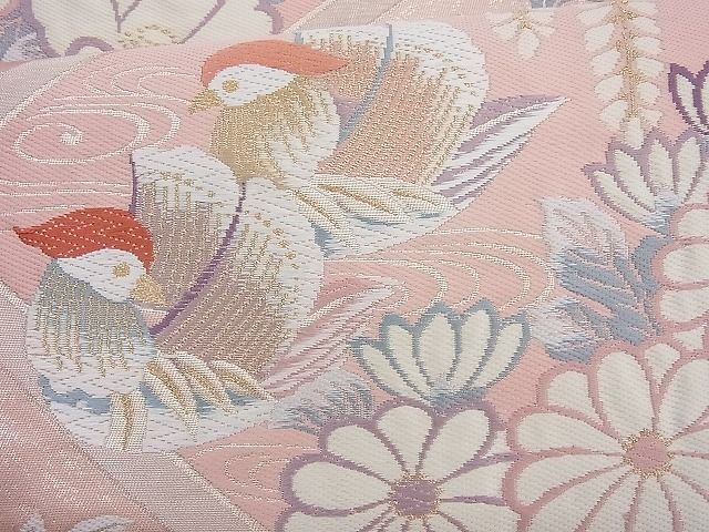 平和屋着物◎六通柄袋帯 唐織 萬葉錦 金糸 逸品 BAAH6065cm