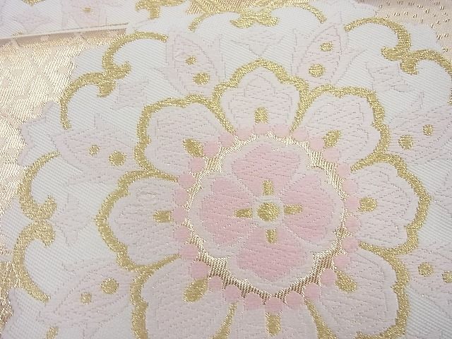 平和屋着物◎六通柄袋帯 唐織 正倉院エ霞文様 金糸 逸品 BAAH6064cm