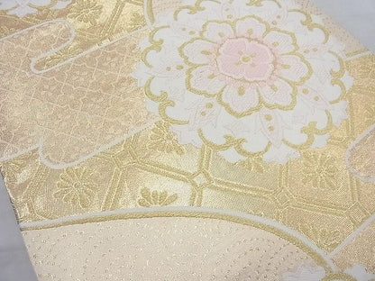 平和屋着物◎六通柄袋帯 唐織 正倉院エ霞文様 金糸 逸品 BAAH6064cm