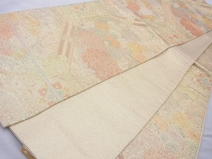 平和屋着物◎佐賀錦 六通柄袋帯 蜀江四季花文 金糸 逸品 BAAH6100cm