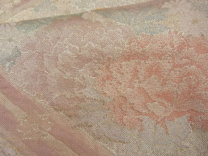 平和屋着物◎佐賀錦 六通柄袋帯 蜀江四季花文 金糸 逸品 BAAH6100cm
