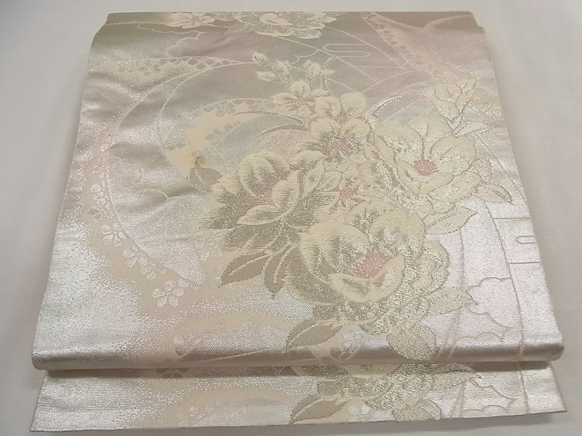 平和屋着物◎六通柄袋帯 草花文 銀糸 やまとオリジナル 逸品 CAAG5227ak