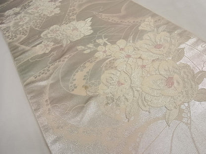 平和屋着物◎六通柄袋帯 草花文 銀糸 やまとオリジナル 逸品 CAAG5227ak