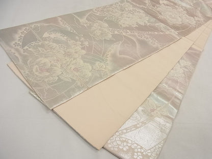 平和屋着物◎六通柄袋帯 草花文 銀糸 やまとオリジナル 逸品 CAAG5227ak