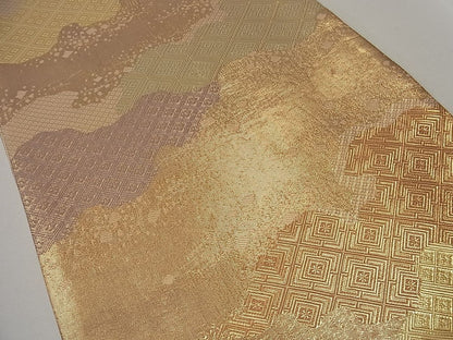 平和屋着物◎佐賀錦 六通柄袋帯 道長吉祥文 金糸 逸品 CAAG5240ak