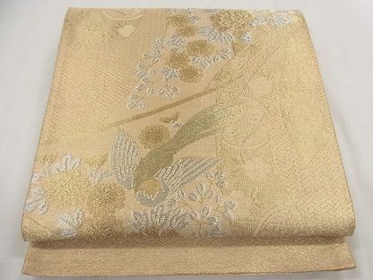 平和屋着物◎佐賀錦 六通柄袋帯 几帳花鳥文 金銀糸 逸品 CAAG5272ak