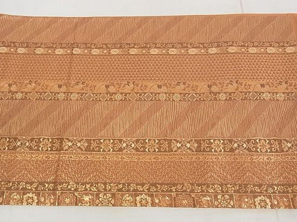 平和屋着物◎六通太鼓柄袋帯 道長鳳凰草花文 金糸 正絹 逸品 AAAJ2930Ajz