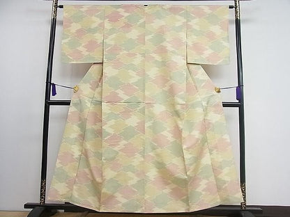 平和屋着物■上質な紬 単衣 松皮菱文 逸品 CAAG7305ut