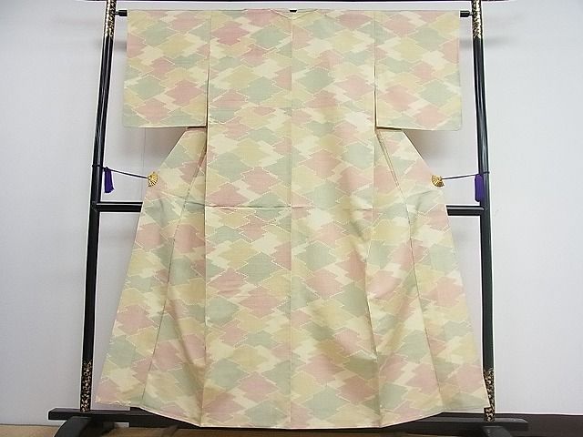 平和屋着物■上質な紬 単衣 松皮菱文 逸品 CAAG7305ut