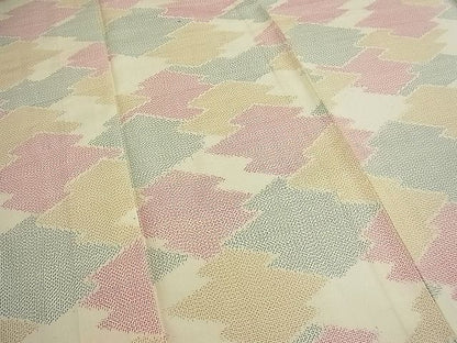 平和屋着物■上質な紬 単衣 松皮菱文 逸品 CAAG7305ut