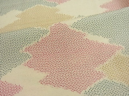 平和屋着物■上質な紬 単衣 松皮菱文 逸品 CAAG7305ut