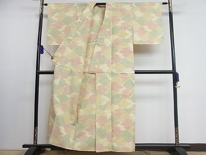 平和屋着物■上質な紬 単衣 松皮菱文 逸品 CAAG7305ut