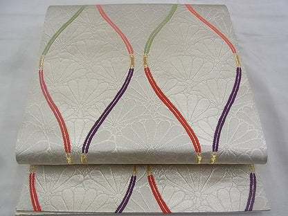 平和屋着物◎六通柄袋帯 唐織 立涌青海波 金糸 逸品 BAAG7654ui
