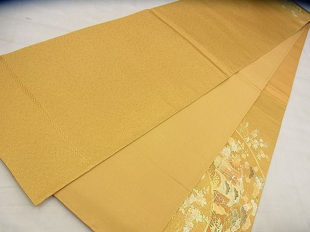平和屋着物◎太鼓柄袋帯 御所車風景文 金彩 引箔 逸品 BAAG7665ui
