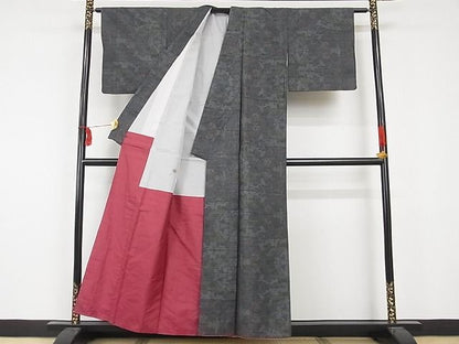 平和屋着物■本場大島紬　草花文　正絹　逸品　AAAI2477Abr