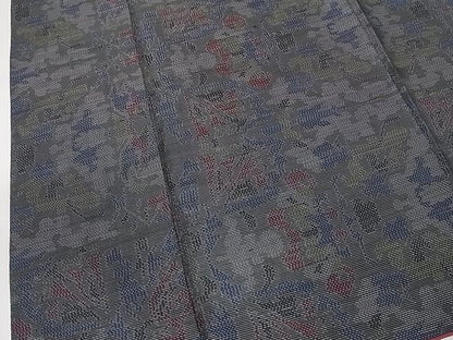 平和屋着物■本場大島紬　草花文　正絹　逸品　AAAI2477Abr