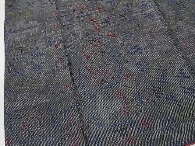 平和屋着物■本場大島紬　草花文　正絹　逸品　AAAI2477Abr