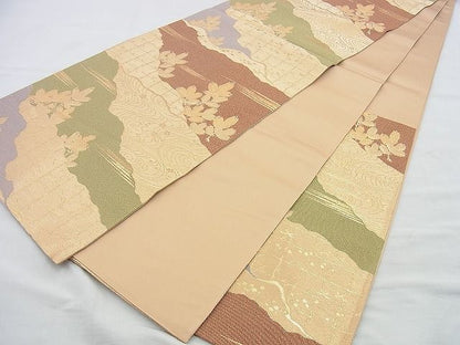 平和屋着物◎六通柄袋帯 織彩 浜松文様 金糸 逸品 BAAH2836jm