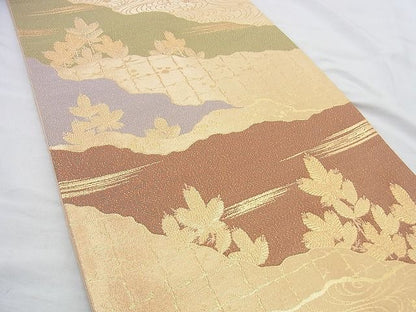 平和屋着物◎六通柄袋帯 織彩 浜松文様 金糸 逸品 BAAH2836jm