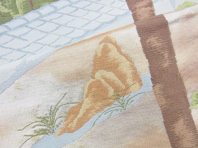 平和屋着物◎六通柄袋帯 唐織 枯山水 金糸 逸品 BAAH2834jm